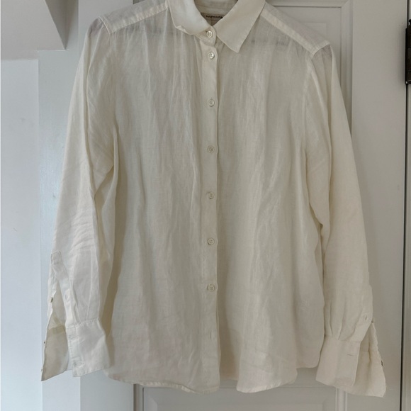 Banana Republic women’s ’perfect shirt’ - Linen - white - L - NWOT - Picture 2 of 7